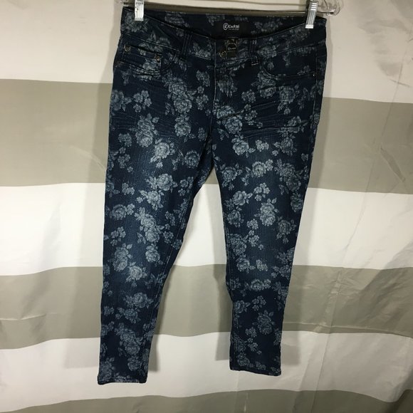 Rewash Brand Denim Jeans Junior Size 9 Floral - Picture 1 of 6